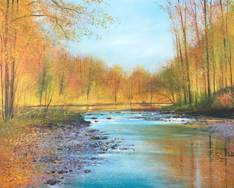 John Connolly Autumn Wey Surrey Landscape Painting No Naked Walls