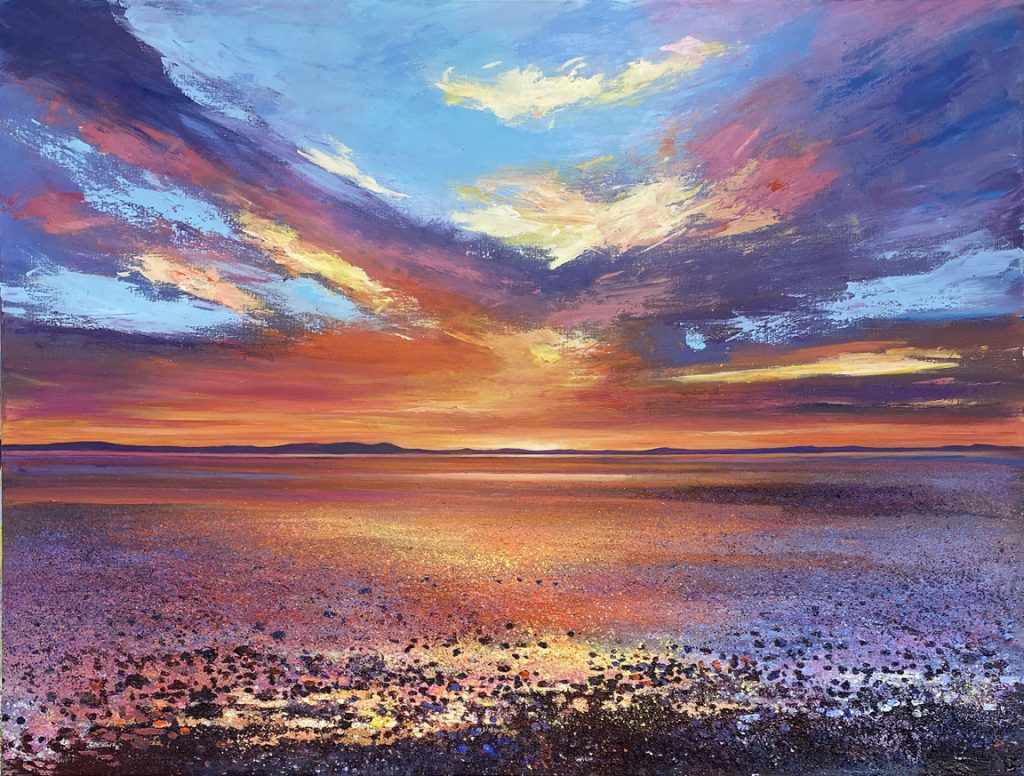 John Connolly Sunset Over Morecambe Bay Painting No Naked Walls