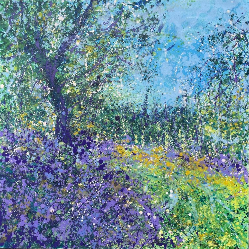 Sharon Withers Early Spring Bluebell Fields Painting No Naked Walls