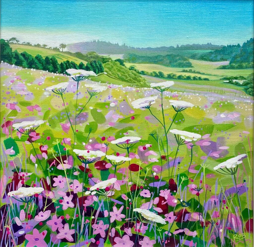 Roz Wilson Perfectly Pink Pewley Downs Surrey Painting No Naked Walls