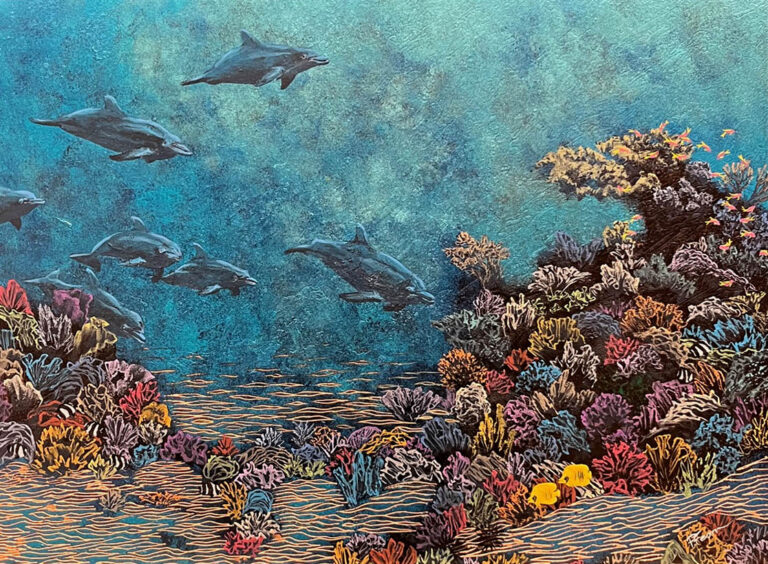 Paul Fearn Dolphin Reef Dolphin Artwork No Naked Walls