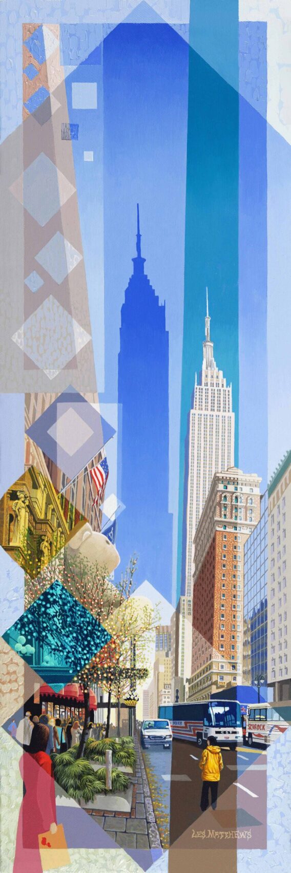 Les Matthews Xmas New York american city art print for sale