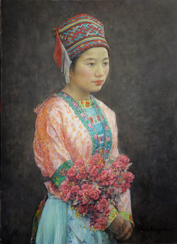 Shen Ming Cun Miao Girl Liu Xiao Tan classical portrait painting for sale