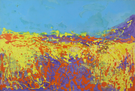 Sharon Withers Summer Heat II splatter painting for sale
