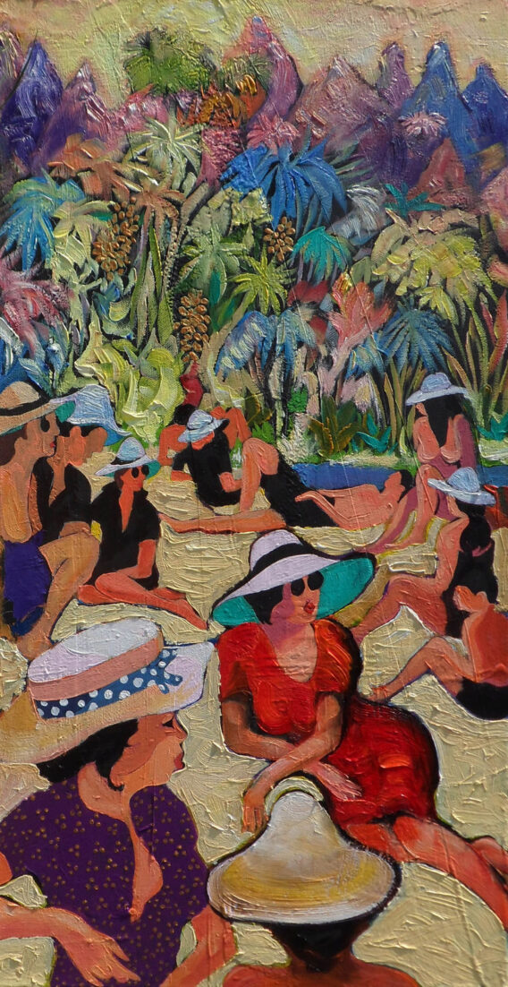 Leonard Dobson Tahiti island summer beach painting for sale