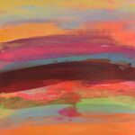 Jane Wachman Hot Sands 29 x 29 vibrant summer abstract art for sale