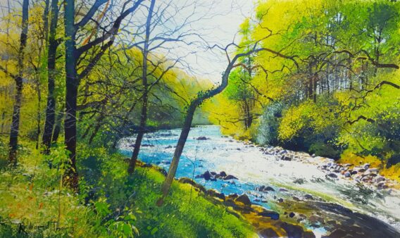 Richard Thorn The Rushing Dart river watercolour painting