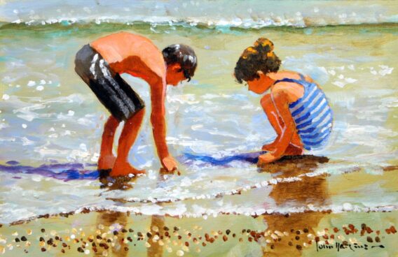 John Haskins The Pearl Fishers summer beach painting for sale