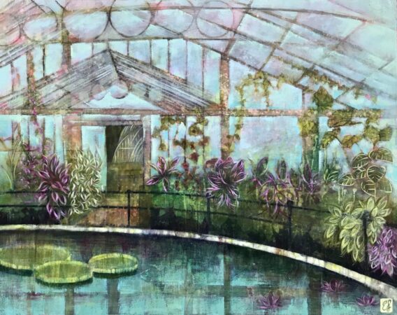 Emma Forrester Kew Waterlily House gardens painting