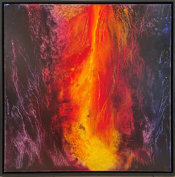 Frances Jordan Flaming River framed