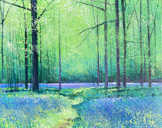 walking through bluebells