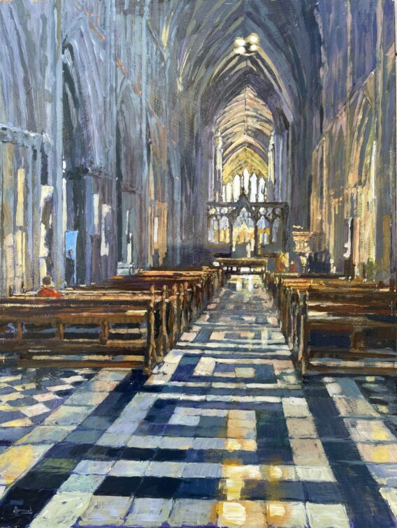 gold light Worcester Cathedral John Hammond