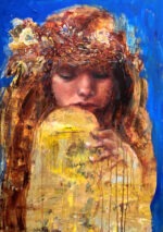 Autumn Crown in blue Julie Cross painting