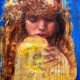 Autumn Crown in blue Julie Cross painting