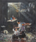 Preparation Miao Tribe 100x85cm Shen Ming Cun painting