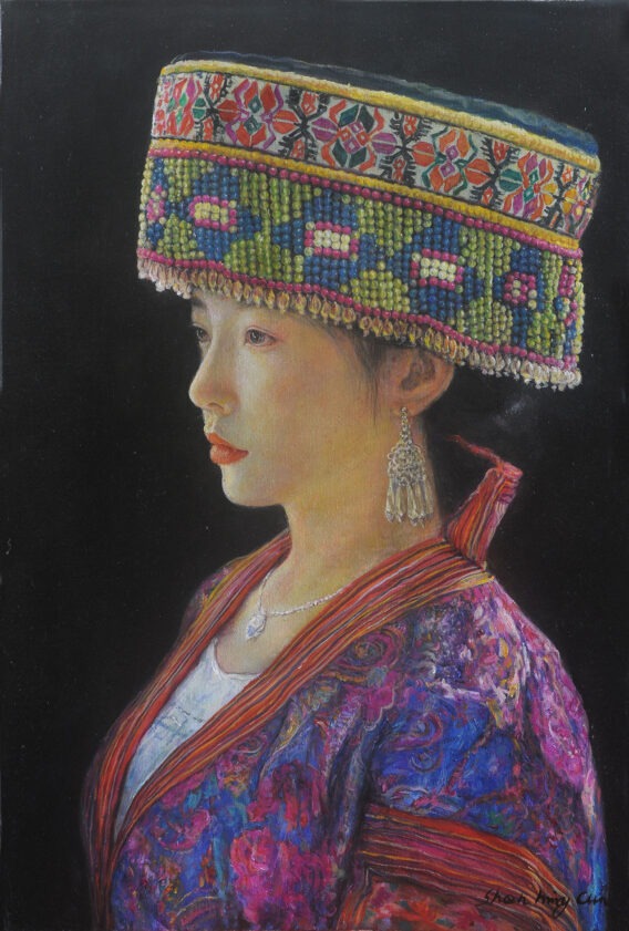 The Necklace Miao Tribe 75x50cm Shen Ming Cun painting