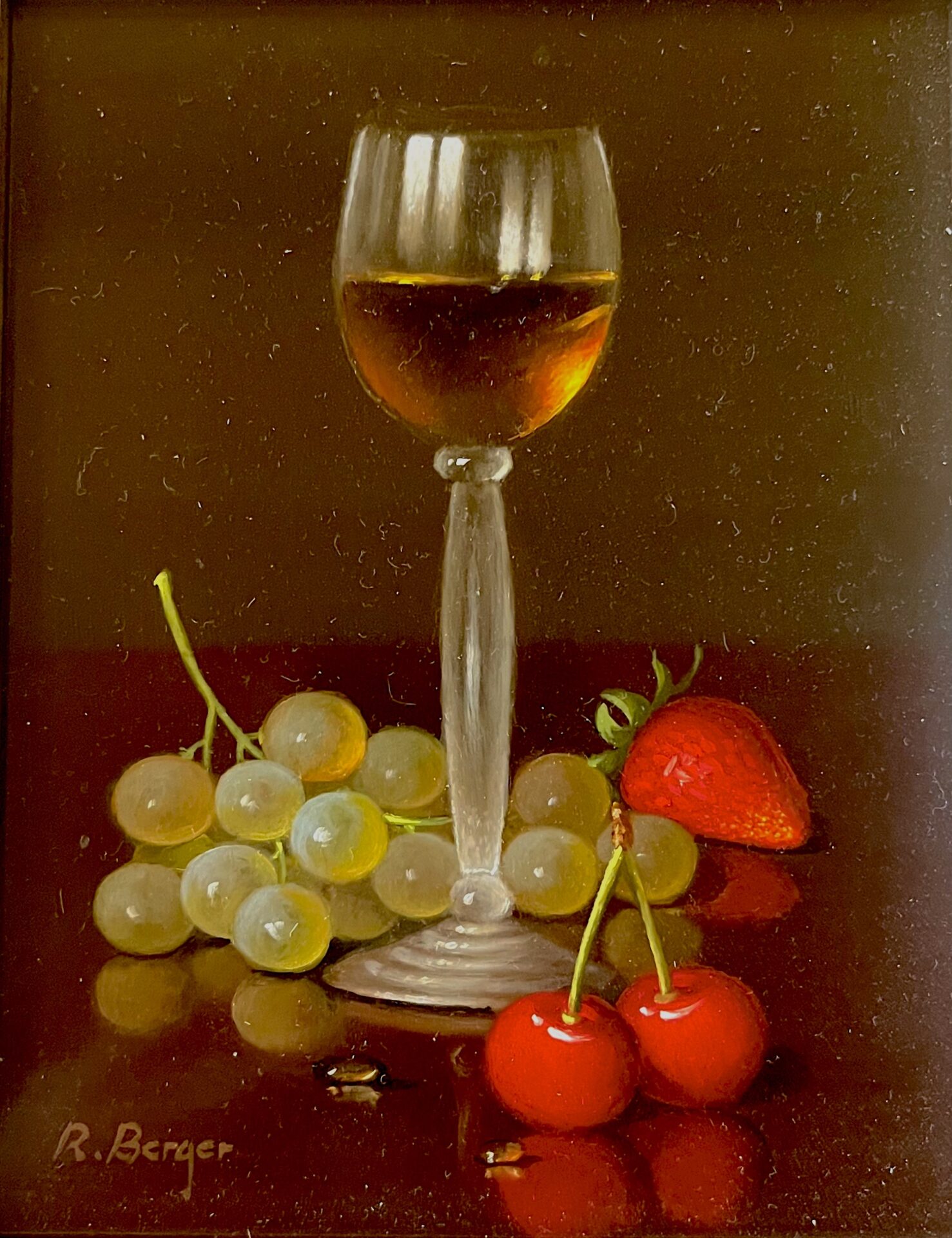 Berger wine glass strawberries