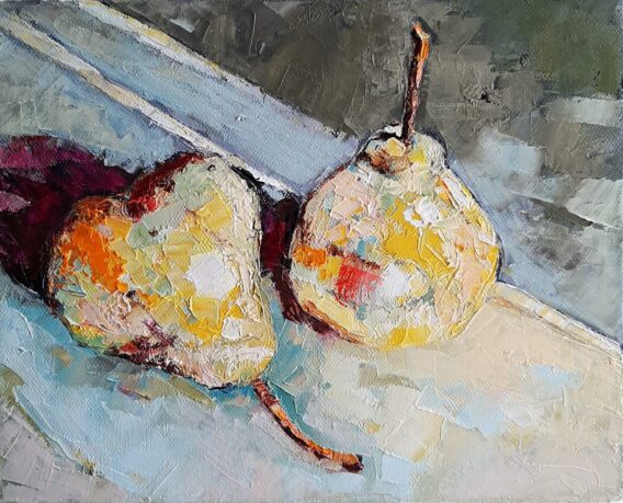 Two Pears in winter light