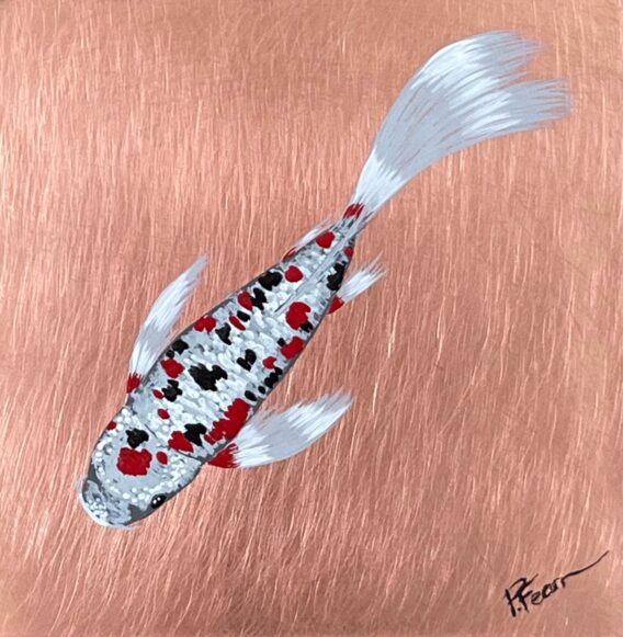 Orange & Silver Koi Copper Artwork Paul Fearn