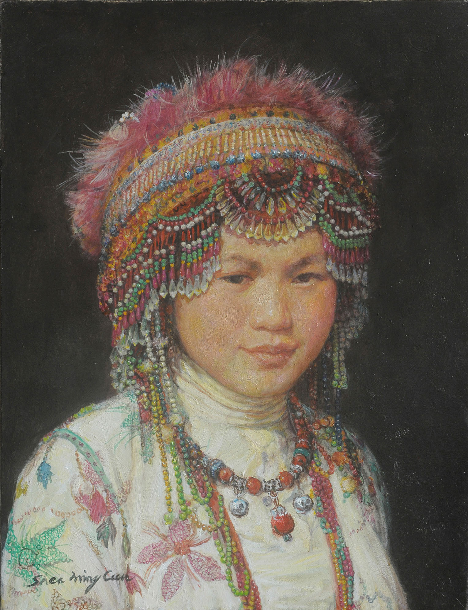 Bashful beauty Miao Tribe 46x60cm