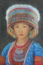 Bold red and blue Miao Tribe 50x75cm