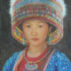 Bold red and blue Miao Tribe 50x75cm