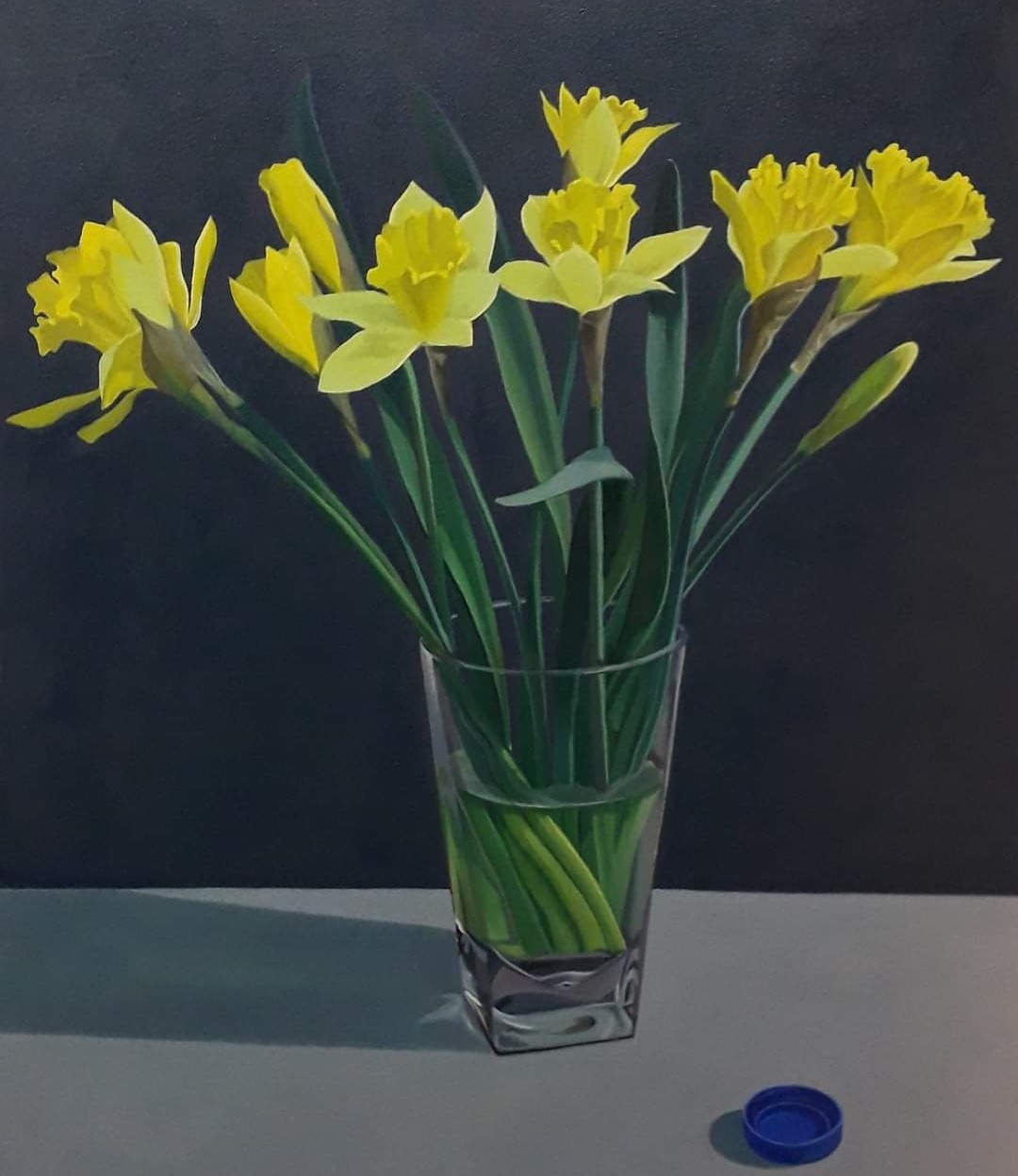 Daffodils in a Glass, 50x45cm,