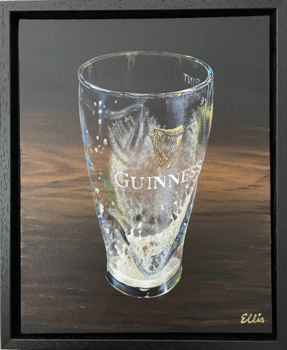 Framed Empty Guinness glass Anne Marie Ellis