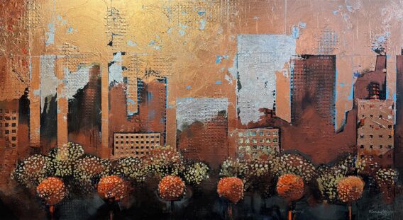 RK0572 Copper Boulevard 55x100cm unframed 72x118cm