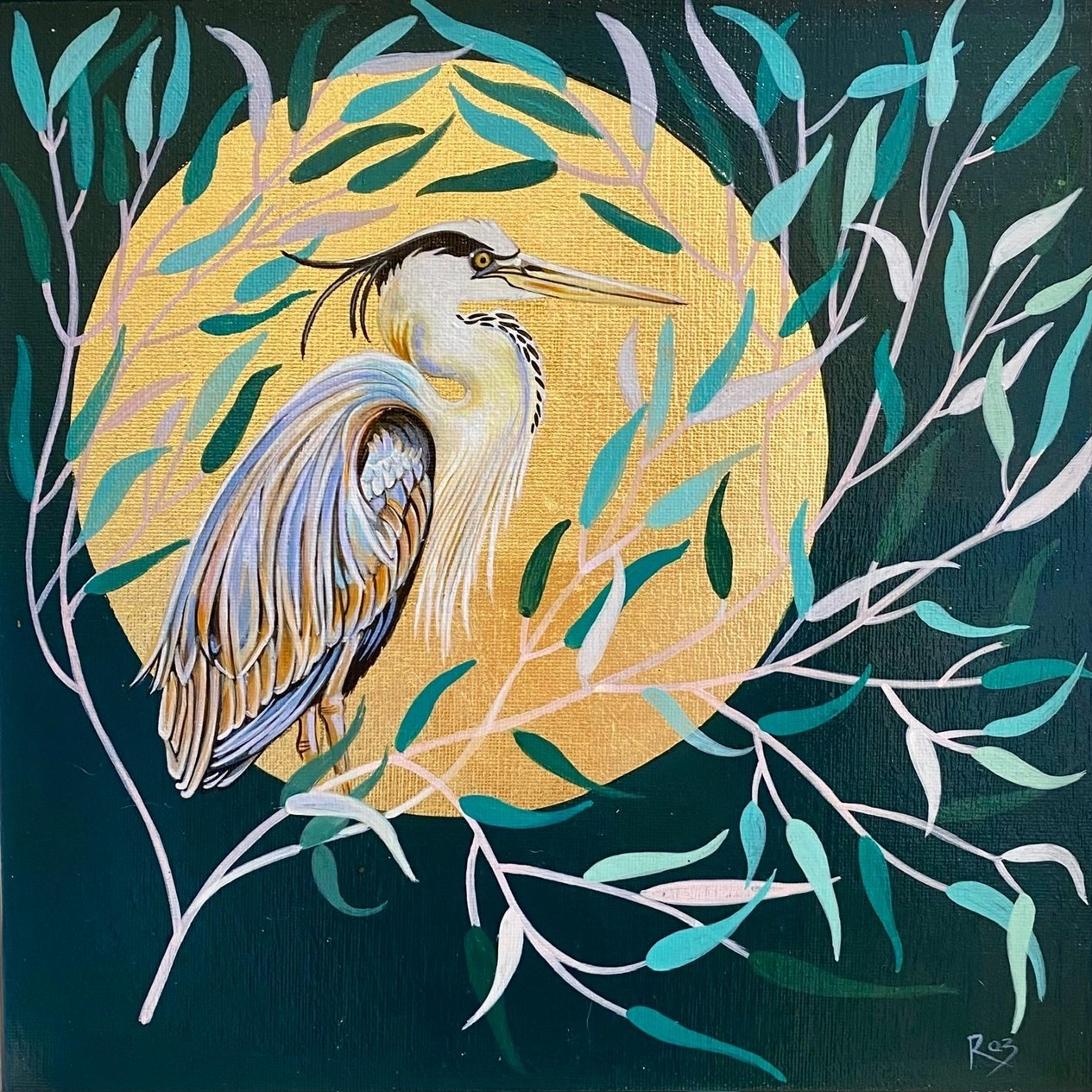 William Morris inspired Stork Roz Wilson