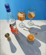 Aperol cocktail painting by Anne Marie Ellis