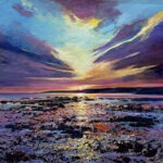SUN GOES DOWN AS THE TIDE ROLLS IN