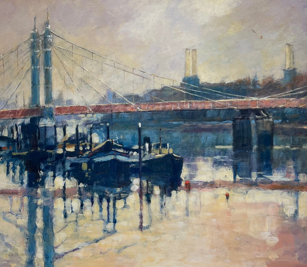 John Hammond Soft Light on the Thames unframed