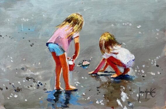 Welcome to my beach John Haskins painting
