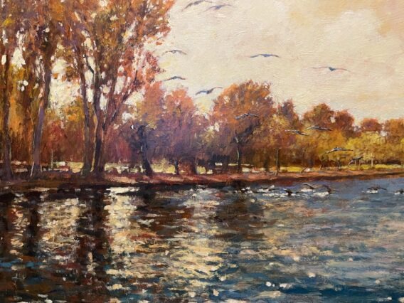 River Approach Stratford John Hammond painting
