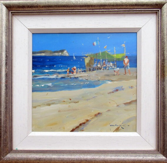 Snack bar on the beach Haskins framed