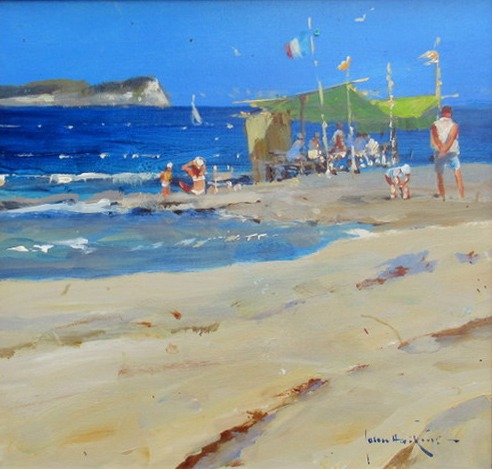 Snack bar on the beach Haskins unframed