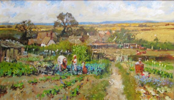 View Across to Charlton Hertfordshire John Haskins unframed